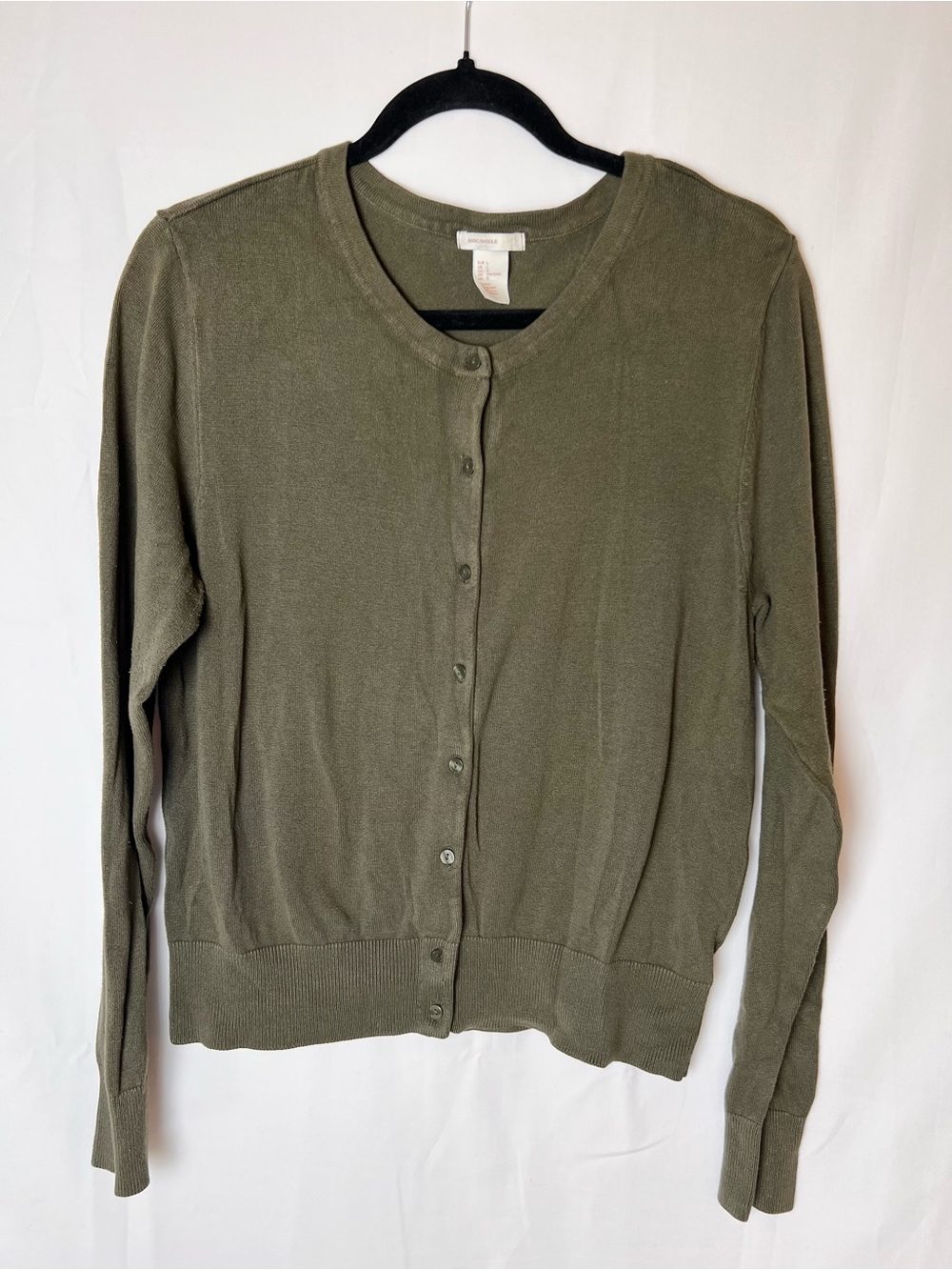 H&M Olive Green Crewneck Button Cardigan
